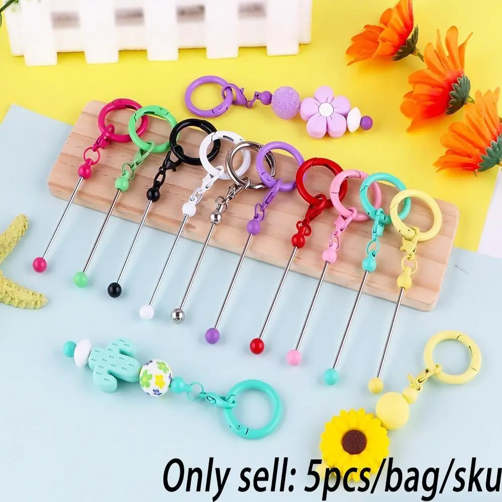 DIY Keychain Kit, 5 Counts/set Personalized DIY Keychain Blank with Accessories, DIY Keychain Making Supplies for Women & Girls