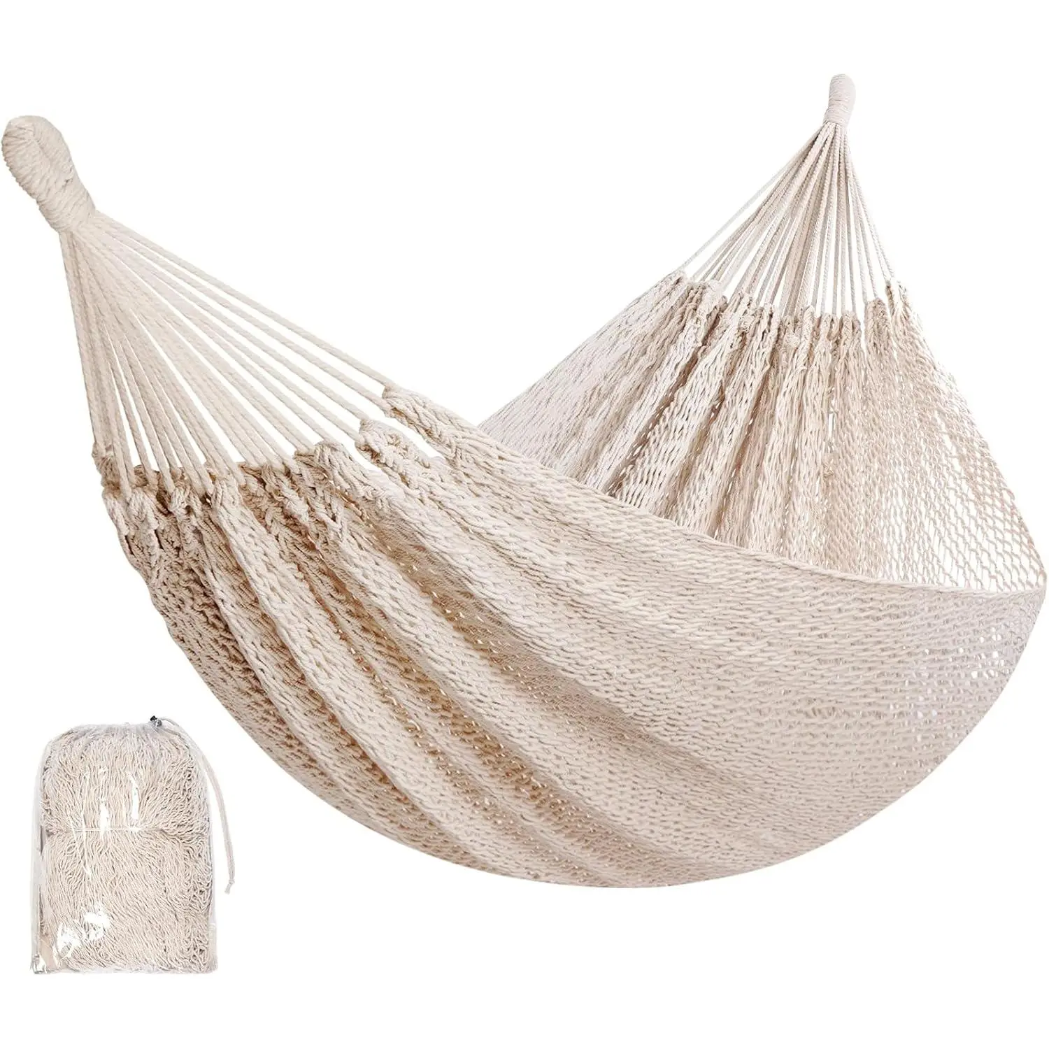 Handwoven Mayan Hammock - Portable Family Hammock with Carry Bag Matrimonial Size Multi-Color Handmade Hammock for Travel Camping Backyard, Porch, Outdoor or Indoor Use
