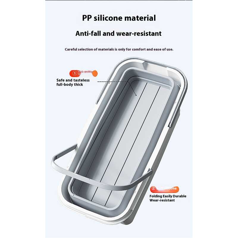 Large capacity foldable rectangular mop cleaning bucket lifting type car washing and fishing multifunctional portable bucket