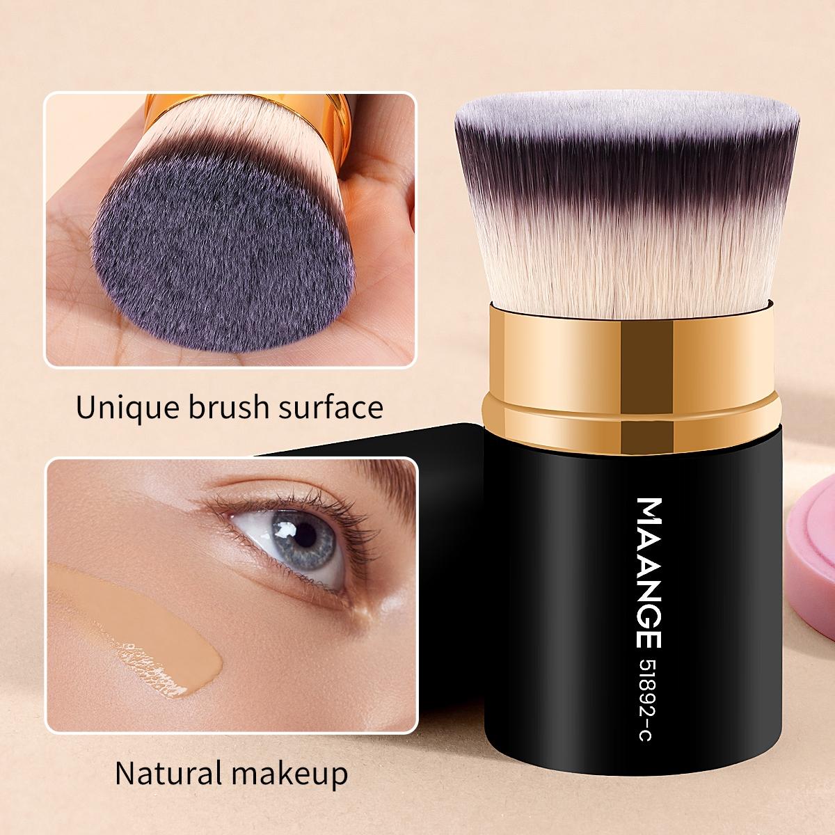Flat Top Retractable Makeup Brush, Makeup Brush for Foundation Liquid Makeup, Powder, Cream and Blush, Cosmetic Brushes, Professional Makeup Tools for Women, Beauty Travel Brush