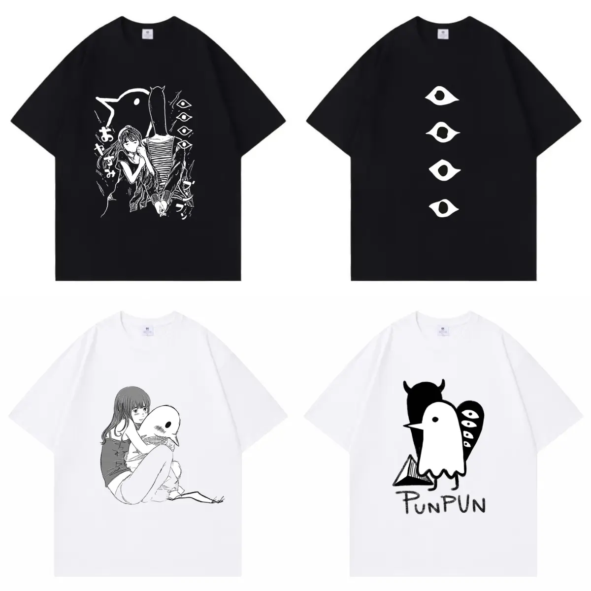 Fashion Goodnight Punpun Classic Pattern Casual Pure Cotton Tshirt,Unisex Vintage Tops,Oversized Streetwear Summer Tee,Vacation Outfit,Best Holiday Gift for Fans INS Style