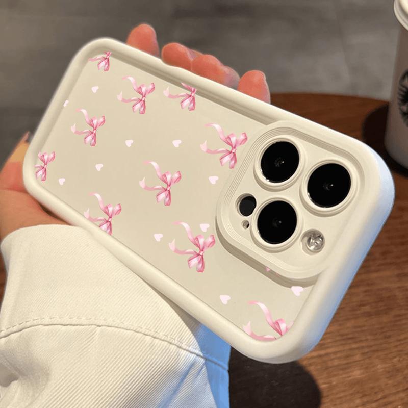 Bow Pattern TPU Phone Case for iPhone 17 16 15 14 Pro Max 13 12 11 XR XS Air Plus Shockproof Full Camera Protection Durable slim Silicone Cover Cellphone Protective
