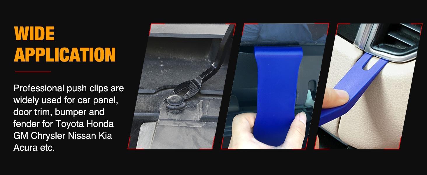 GOOACC 238Pcs Trim Removal Tool, Auto Push Pin Bumper Retainer Clip Set Fastener Terminal Remover Tool Adhesive Cable Clips Pry Kit Car Panel Radio Removal Auto Clip Pliers