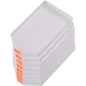 8 count Plastic Bead Sorting Trays Large  Rhinestone Plate Tray  Sorting Trays    Art Dotting Tool for DIY Art Craft, 6.3 x3.5 inch (White)