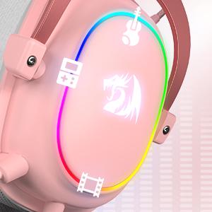 Redragon H510 Zeus-X RGB Pink Wired Gaming Headset - 7.1 Surround Sound - 53MM Audio Drivers in Memory Foam Ear Pads w/Durable Fabric Cover- Multi Platforms Headphone - USB Powered for PC/PS4/NS