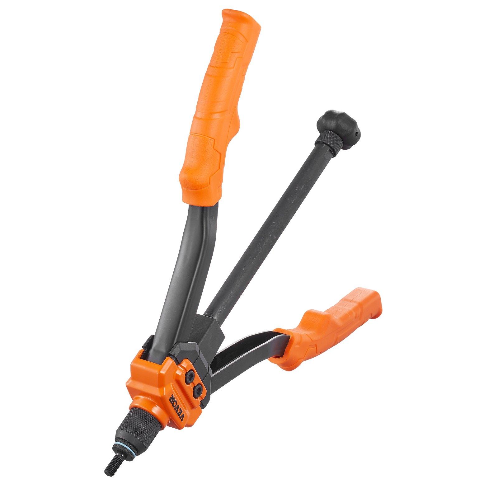 VEVOR Rivet Nut Tool, 14" Rivnut Tool Kit with 7 PCS Metric and SAE Mandrels, 70 PCS Assorted Rivet Nuts, 10-24, 1/4-20, M6, 5/16-18, M8, 3/8-16, M10, Rivet Nut Kit With Rugged Carrying Case