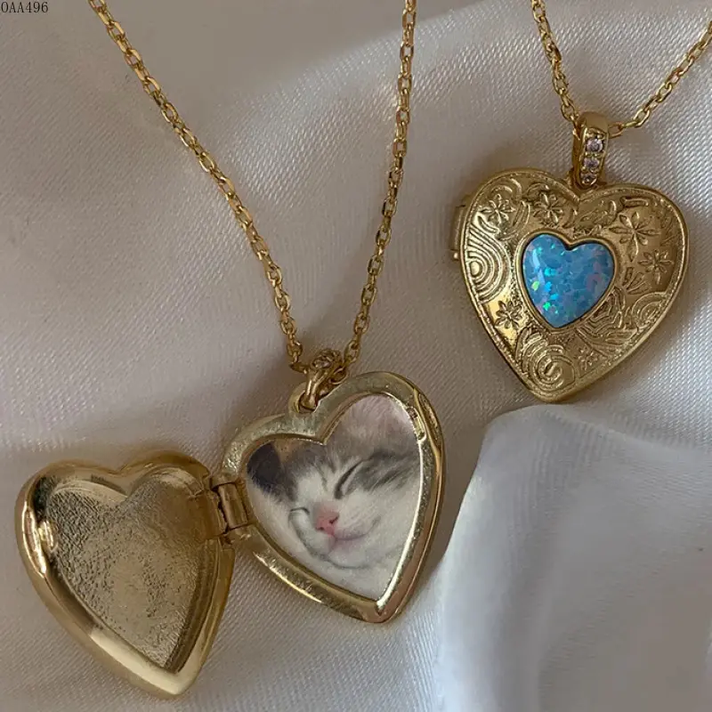Heart Locket Pendant Necklace for Women, Gold Plated Titanium Steel Chain With Openable Heart Photo Charm and Secure Clasp, Minimalist Keepsake Jewelry for Daily Wear, Layering, Anniversary and Gift Giving