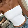 【Black Friday】Basic Solid Color Cropped Tube Top, Minimalist Strapless Design Top for Daily Wear, Versatile Stylish Top