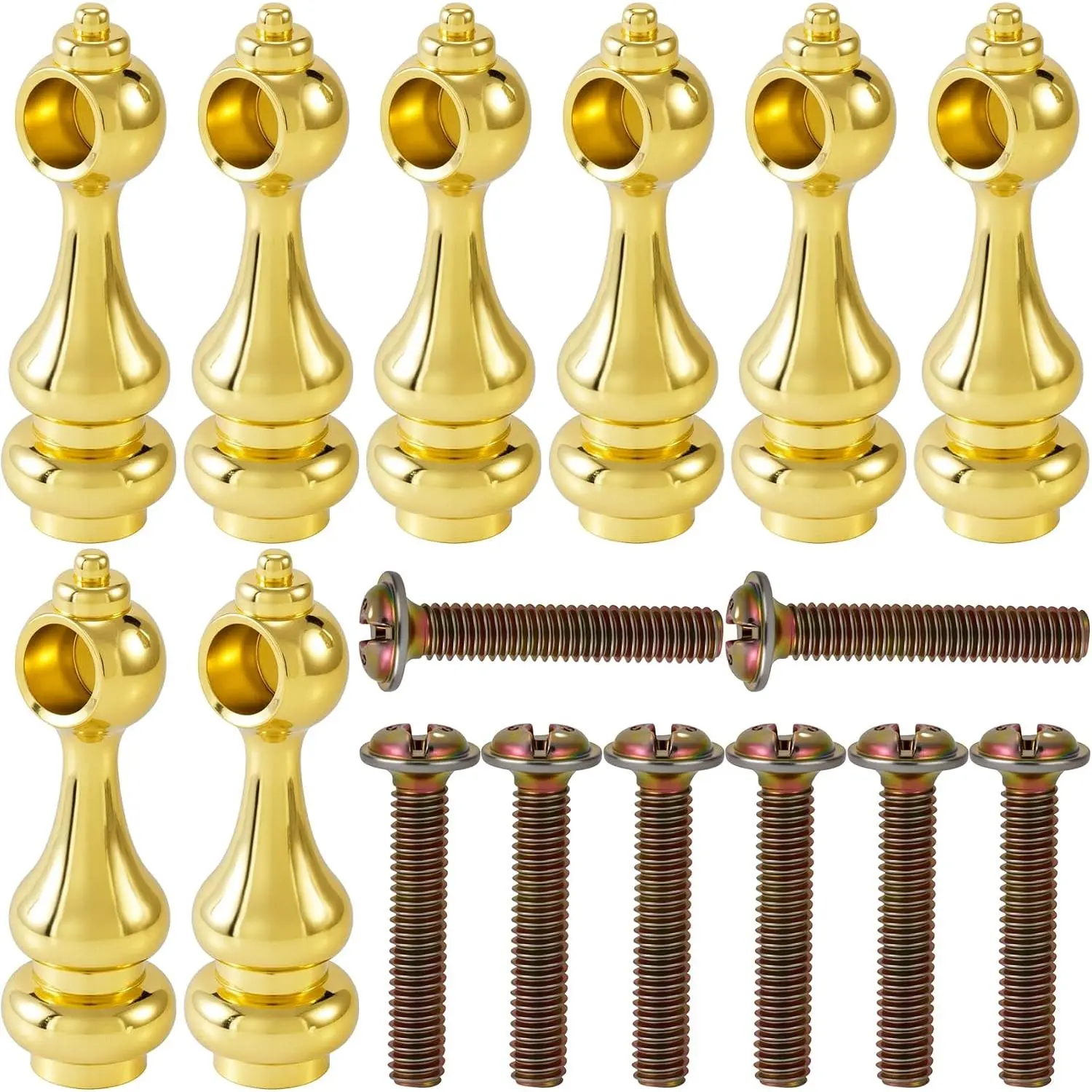8 Pack Metal Shelf Rail Connectors,  | Railing Bracket Spindles Furniture Connectors, Decorative Gallery Rails with Screws for Shelves,  Cabinets, Bookcases