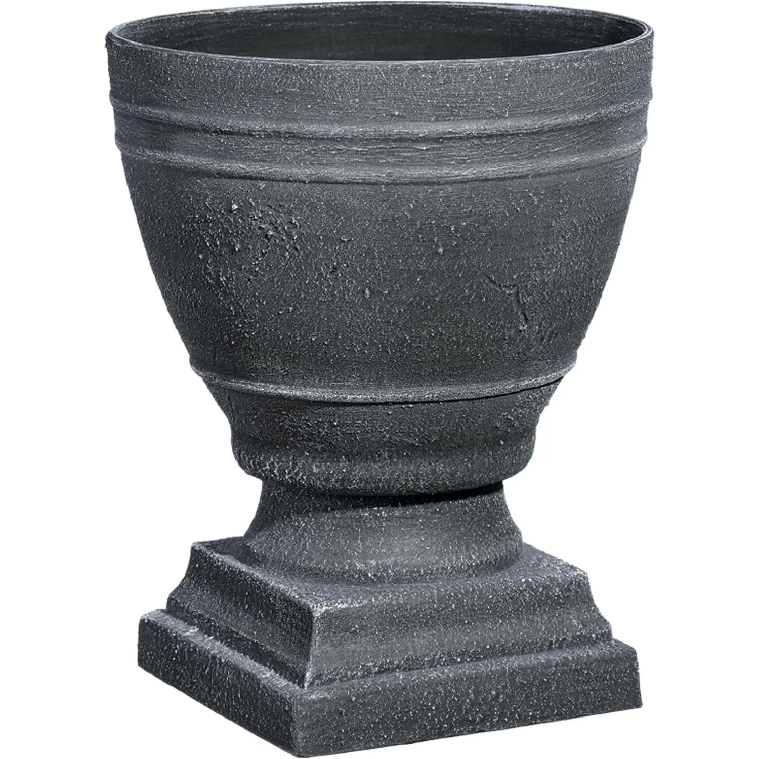 Spartan Urn Planter - Timeless Plant Urn for Floral Displays - Durable Indoor & Outdoor Plastic Garden Planters (14”, Cast Iron)