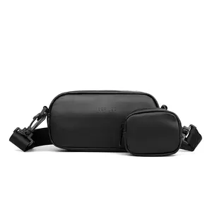 2026 Men Mini Crossbody Shoulder Bag Portable Small Waist Pouch Outdoor Travel Daily Sling Bag Multi Pocket Wallet Purse For Cell Phone Cash Keys Lightweight Compact Casual Daily Carry Bag