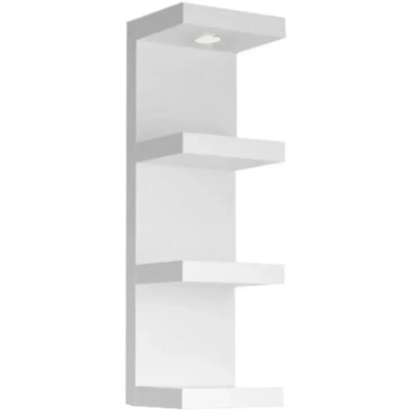 Versatile 4 Tier Wall Shelf Unit,White Lack Wall Shelf,Display Floating Shelf with LED Remote Control Light