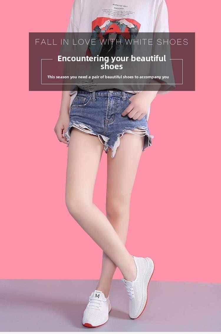 Mesler Summer White Sneakers for Women, Mesh Sports Shoes, Ladies' Shoes, Nurse Shoes, Home Summer Mesh Shoes, Women's Hollow Breathable Shoes