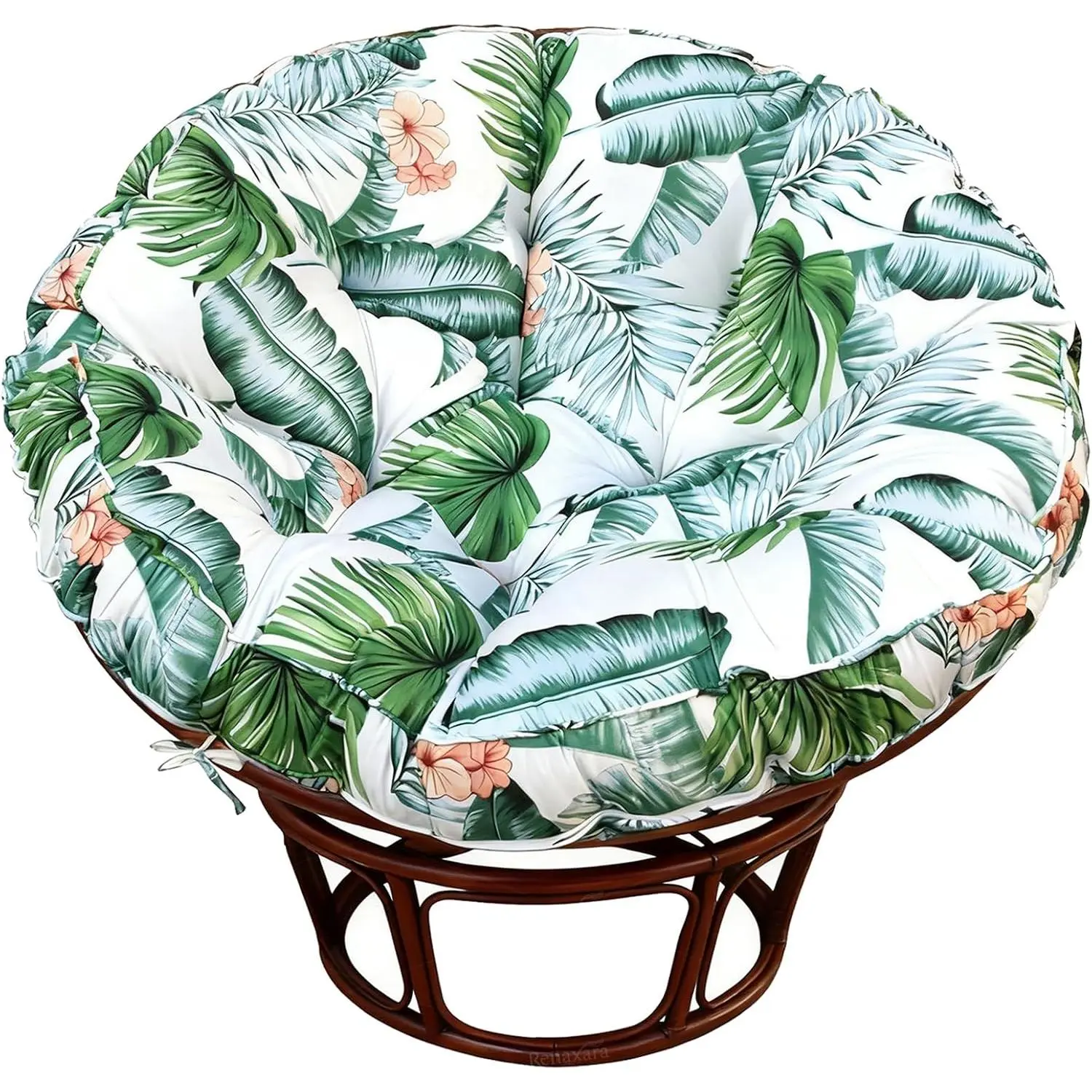 Papasan Cushion, 52 inch Papasan Chair Cushion, Thickened Padded Round Papasan Cushion (Hawaii) | Thickened Papasan Cushion, Indoor Papasan Chair Cushion (), with Ties, Hawaii