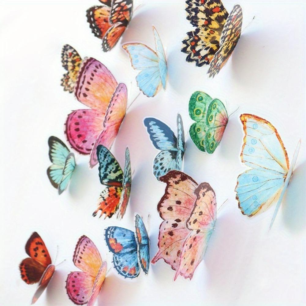 Plastic Butterfly Decorations, 36pcs/set 3D Watercolor Butterfly Decoration, Party Decoration Supplies, Party Favors, Gifts for Wedding, Birthday, Festival