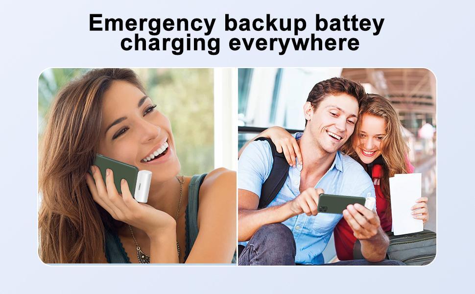 Small Portable Charger USB C, 5000mAh Power Bank with Built-in Type-C Cable Compatible with iPhone 15/15 Plus/15 Pro/15 Pro Max,  Series, Android Phones etc