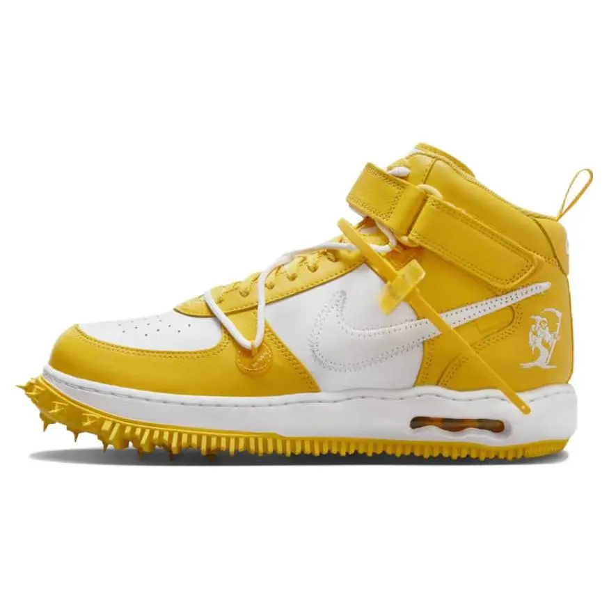 Off-White x Nike Air Force 1 Low Sneakers – White and Varsity Maize, Unisex Verifiable, with credentials and supporting global authentication