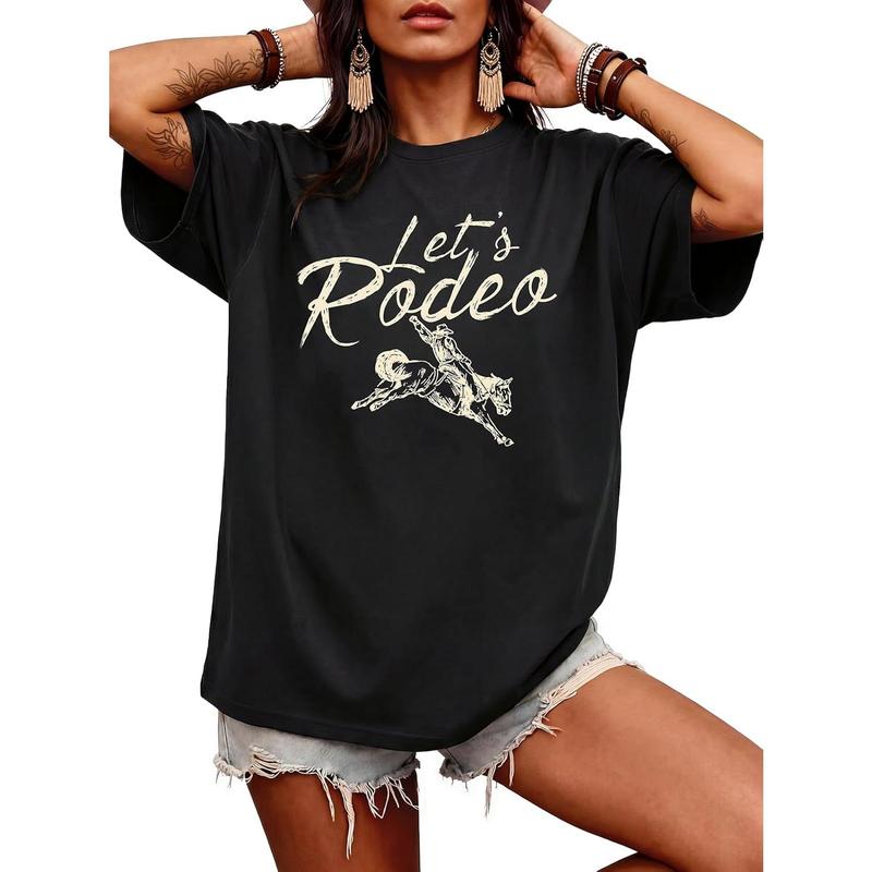Men's Pure Cotton Oversized Vintage Western Graphic T-Shirt - Short Sleeve, Foldable, All Seasons, Athletic Cowgirl Rodeo Country Concert Tops