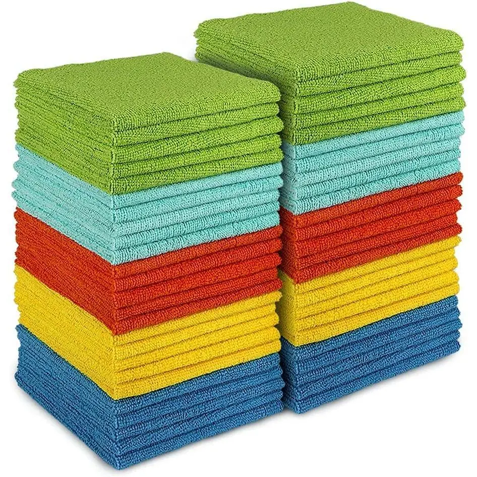 Microfiber Cloth, 50PK, Microfiber Towels for Cars, All Purpose Rags for House, Dusting Cloth for Kitchen, Car, Window, 12"×12"
