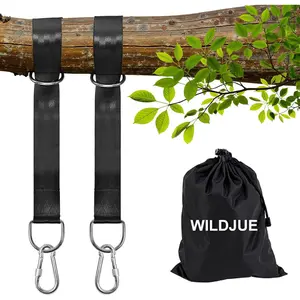 Tree Swing Hanging Straps Kit Holds 2200 lbs,5ft Extra Long Straps Strap with Safer Lock Snap Carabiner Hooks Perfect for Tree Swing & Hammocks, Carry Pouch Easy Fast Installation (5 ft)