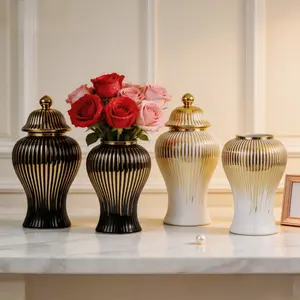 Modern Luxury Ceramic Vase Set, Home Decor for Living Room, Entryway, Bookshelf, Fireplace, Wedding Decoration