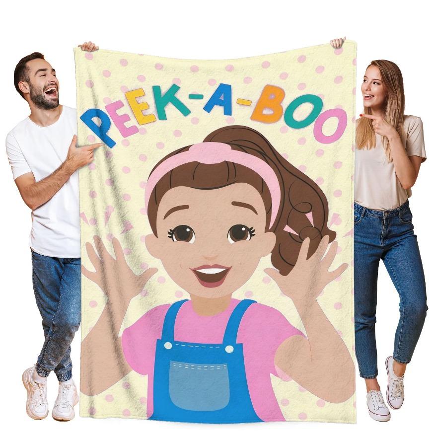 Rachel Peek-A-Boo Creative Design Flannel Blanket Artistic Style Machine Washable Super Soft Throw for Kids Adults Bed Sofa Birthday Gift