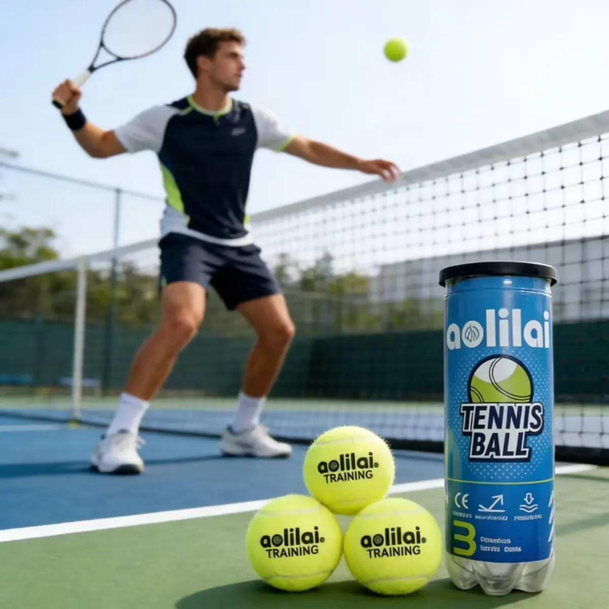 3-Pack Tennis Balls, Halloween Gift, Synthetic Rubber Material, Ideal for Adult Tennis Training, Includes Storage Can