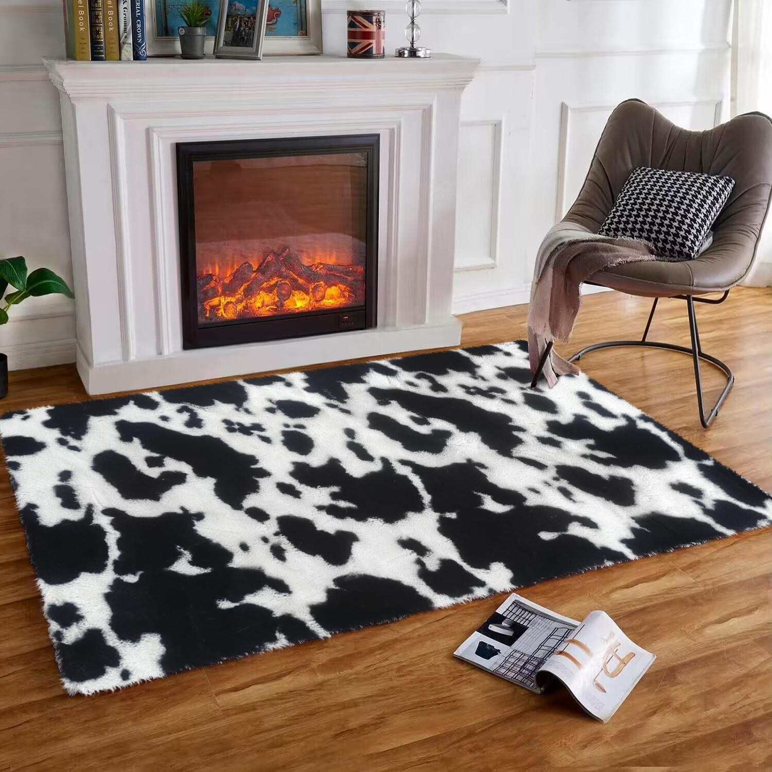 Cow Print Area Rug, Animal Printed Rug, 1 Count Non-slip Soft Floor Mat, Decorative Carpet for Home Living Room Bedroom, Home Decor