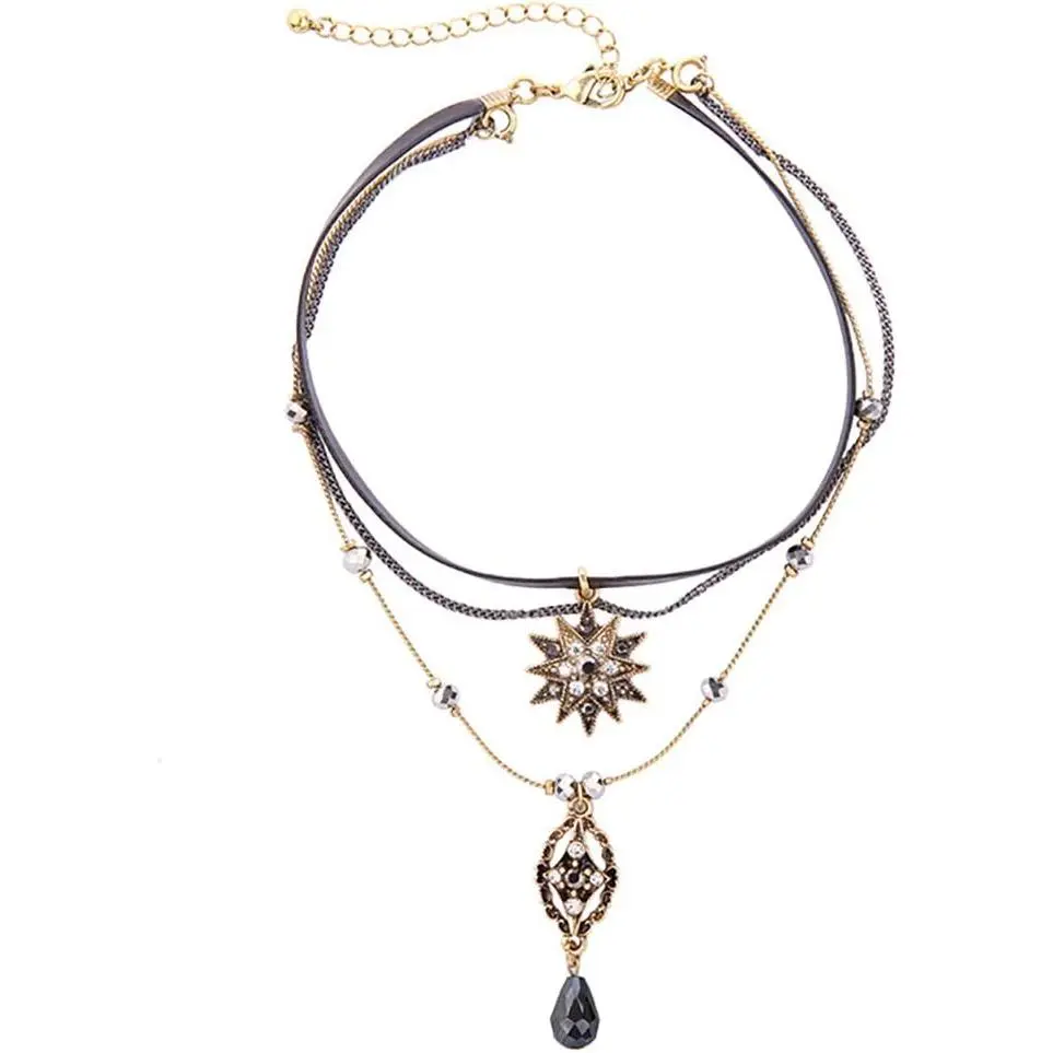 Choker Necklaces for Women, Layered Stars Pendant Necklace