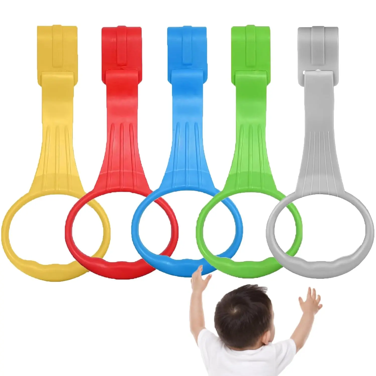 10Pcs Baby Playpen Pull up Rings, Pull up Rings  Play Pen, Playpen Accessories  Help Stand Up Walking Training Tool Newborn (5 Colors-10Pcs)