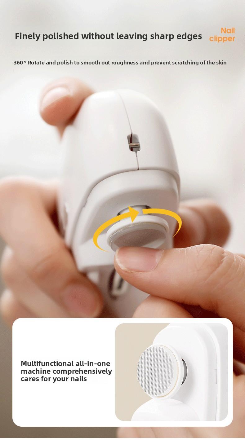 3-in-1 Electric Nail Clipper Trimmer & Polisher with No Mess Debris Collector, All-in-One Manicure Pedicure Tool for Cutting, Filing, and Cuticle Care, USB Rechargeable with LED Light, Safe Quiet for Elderly Women Men, Portable Nail Care Kit