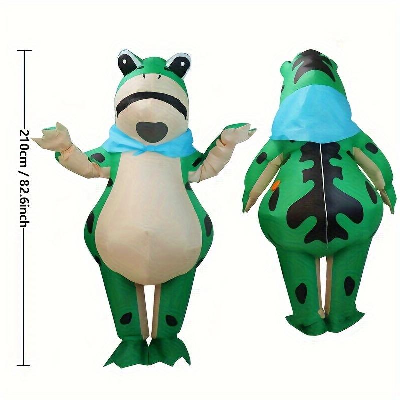 Adorable Funny Trendy Frog Design Inflatable Suit, Full Body Inflatable Cartoon Doll Outfit, Halloween Christmas LARP Party Supplies Photography Props, Stage Performance Accessories, Perfect Gift