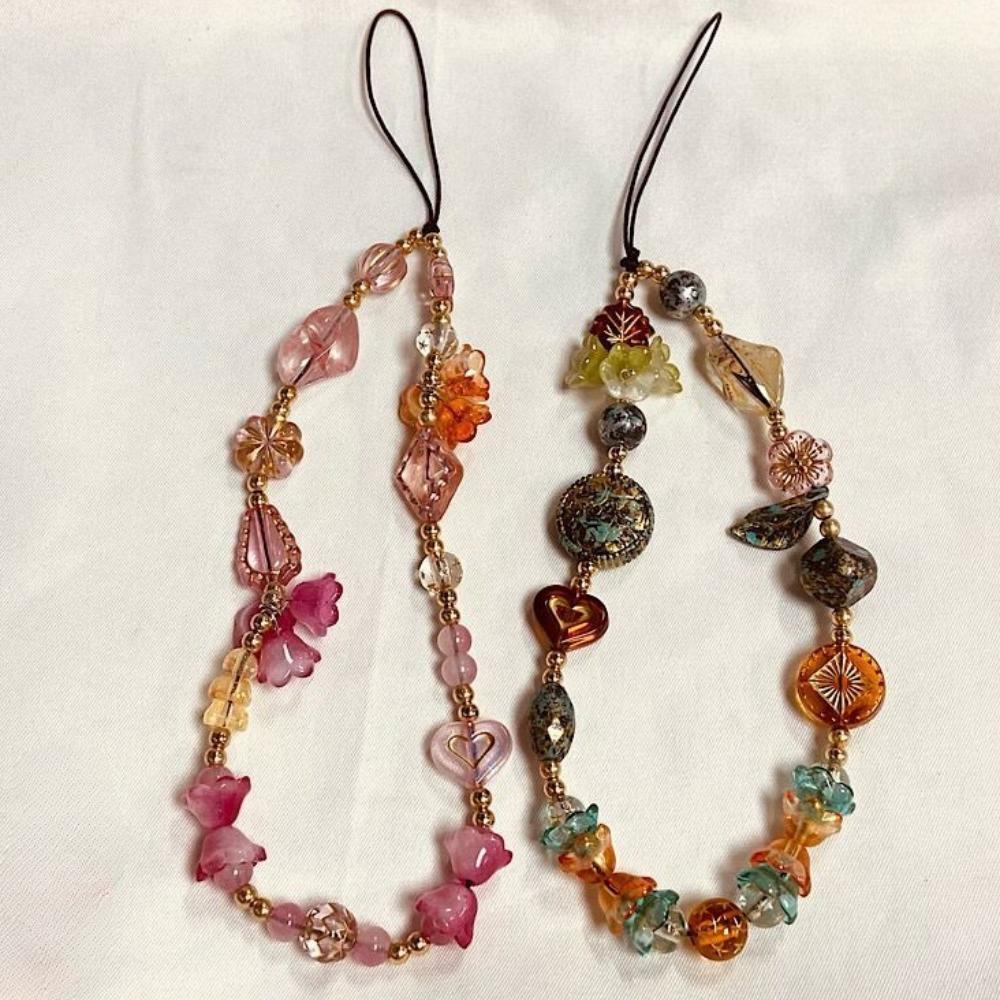 Original Design Chinese Retro Style Beaded Phone Charm Strap Bracelet Wrist Short Lanyard Camera Keychain Bag Pendant