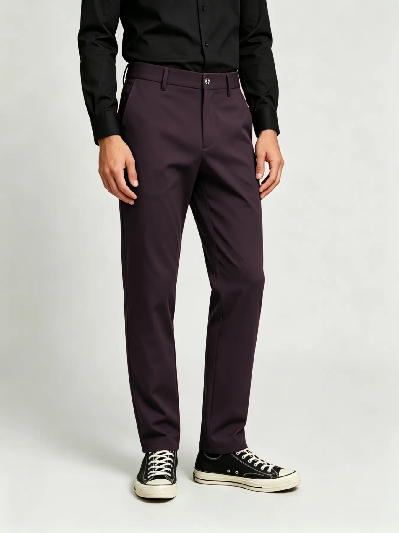 Men's Business Casual Pants, High Elastic Smooth Fabric, Soft Touch, Classic Slim Fit, Perfect for Commuting