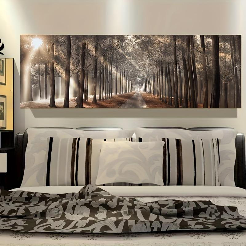 Frame not included Sunlit Forest Canvas Art Print - Frameless Oil Painting Poster  Bedroom Decor - Modern Landscape Wall Art Decoration Artistic Photo Ornaments Print for Living Room Abstract Canvas Wall Art -Home Office Decor Poster Decoration