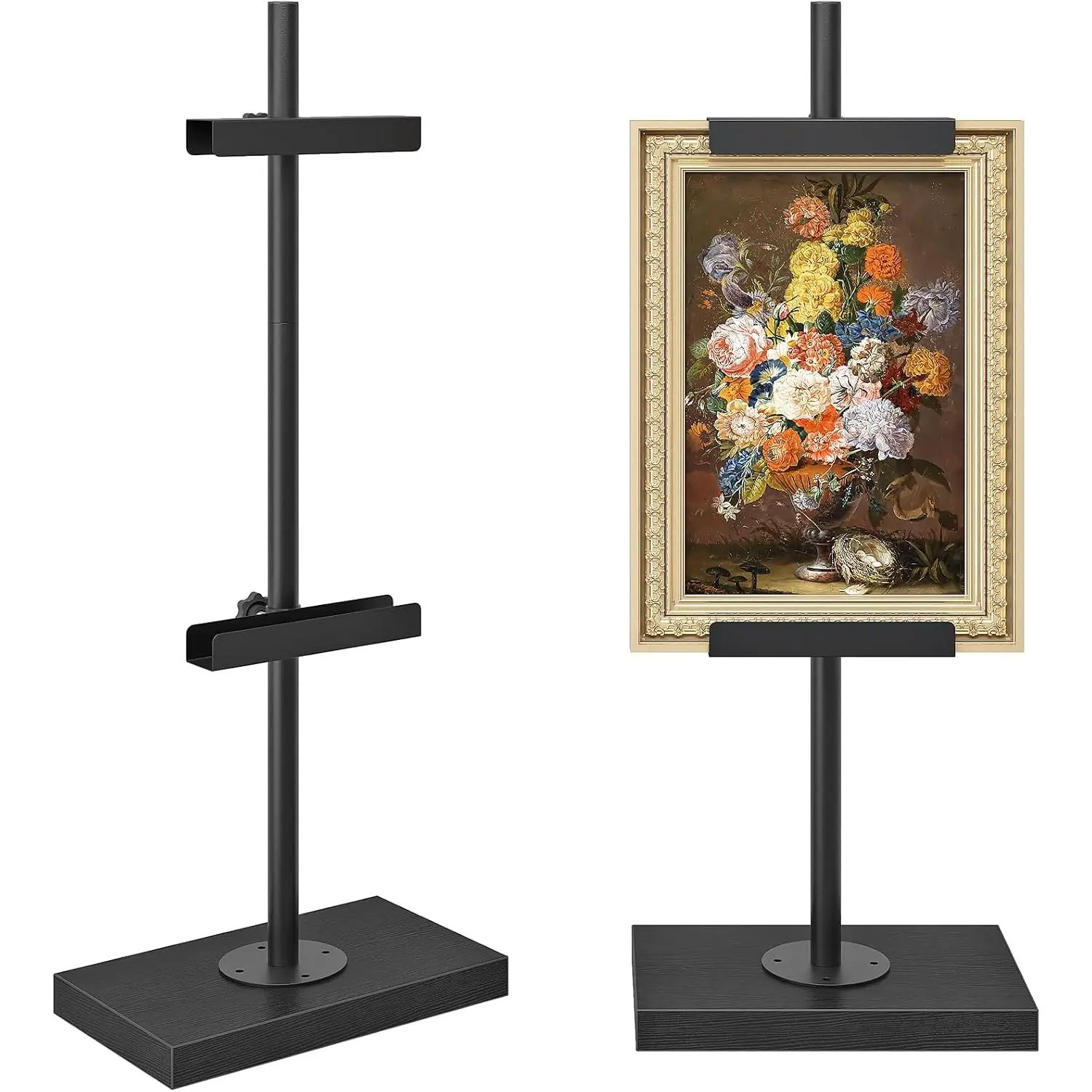 Adjustable Tabletop Easel Stand up to 24", Stable Metal Picture Frame Stand for Display Artwork, Photo, Signs, 9.4" x 5.9" Table Top Easel for Office, Living Room, Bedroom, Black TCJ24BB