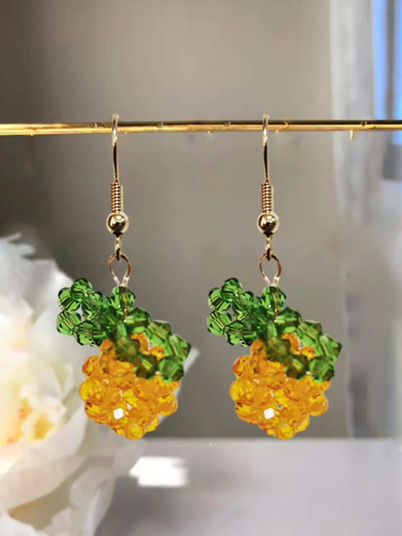 Colorful Fruit Beaded Earrings, Strawberry & Pineapple Dangle Drop Earrings, Bohemian Summer Daily Wear Jewelry for Women