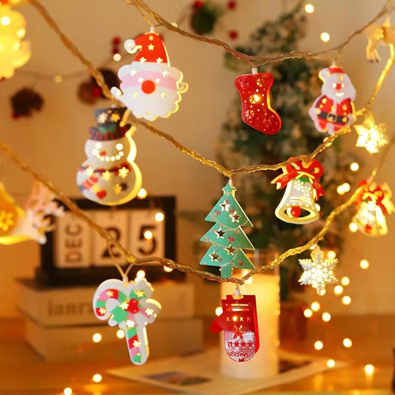 1 LED Christmas Decoration Light with Santa, Snowman, Candy Cane, Tree, Stocking, Snowflake, Iron Art Design for Holiday Atmosphere