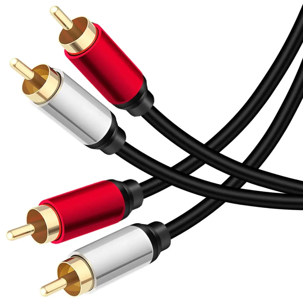 2RCA Male to 2RCA Male Stereo Audio Cable 10 ft,Dual Shielded Gold-Plated RCA Stereo Cable,Suitable for Home Theater, Amplifier, HDTV, Game Console, Hi-Fi System.(10ft/3m)