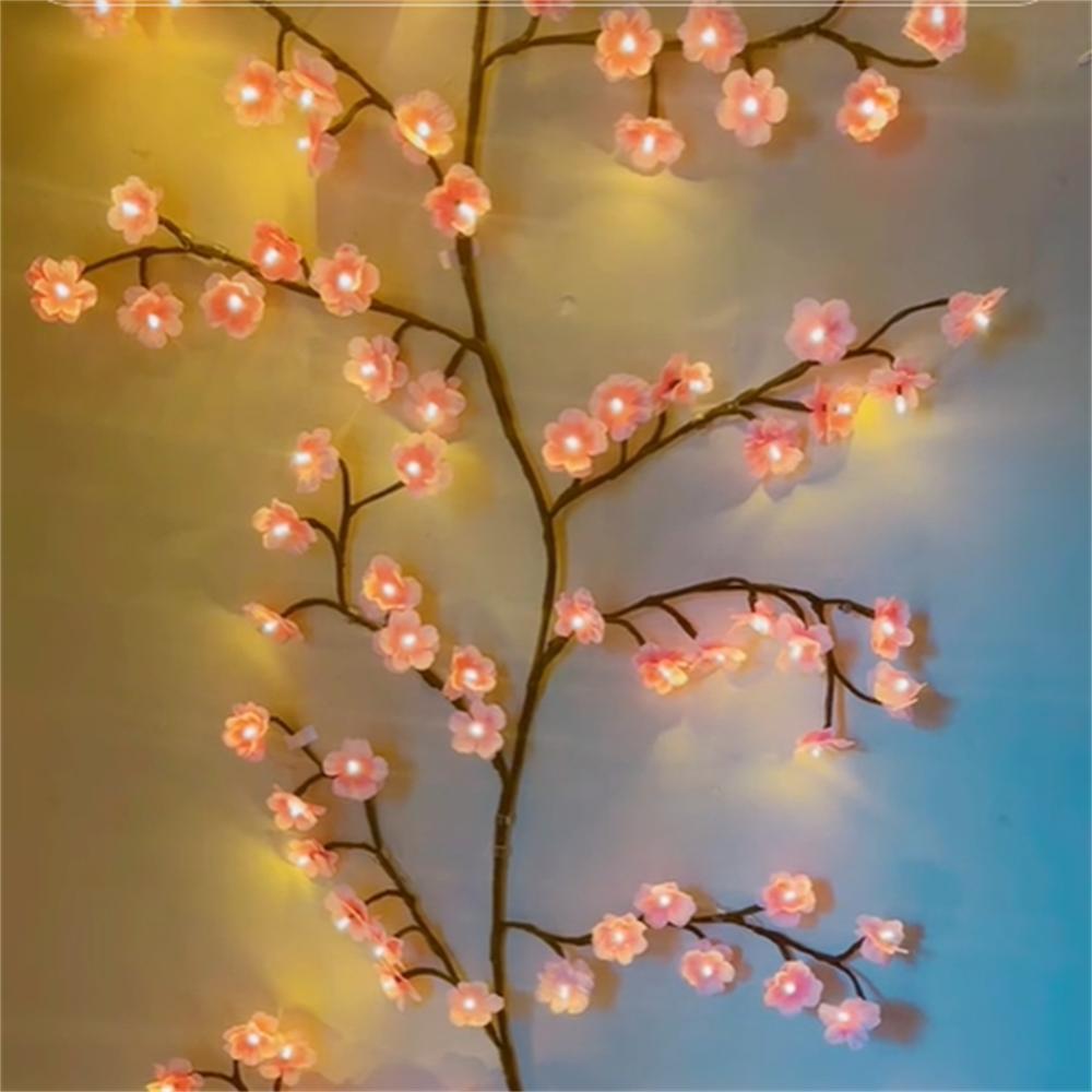 Cherry Blossom Branch Shaped LED Lights, USB Powered Creative DIY Holiday Vine Light, Suitable for Living Room, Bedroom Wall Decoration, Interior LED Lights for Bedroom Fall Decor, Prince Room, Led Lighted