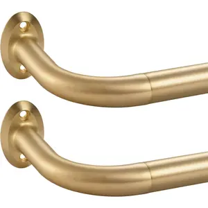 2 Pack 1Inch Diameter Wrap Around Curtain Rods for windows 28-120inch(2.3-10Ft), Splicing Adjustable Room Darking Drapery Rod with  Finials and Brackets,