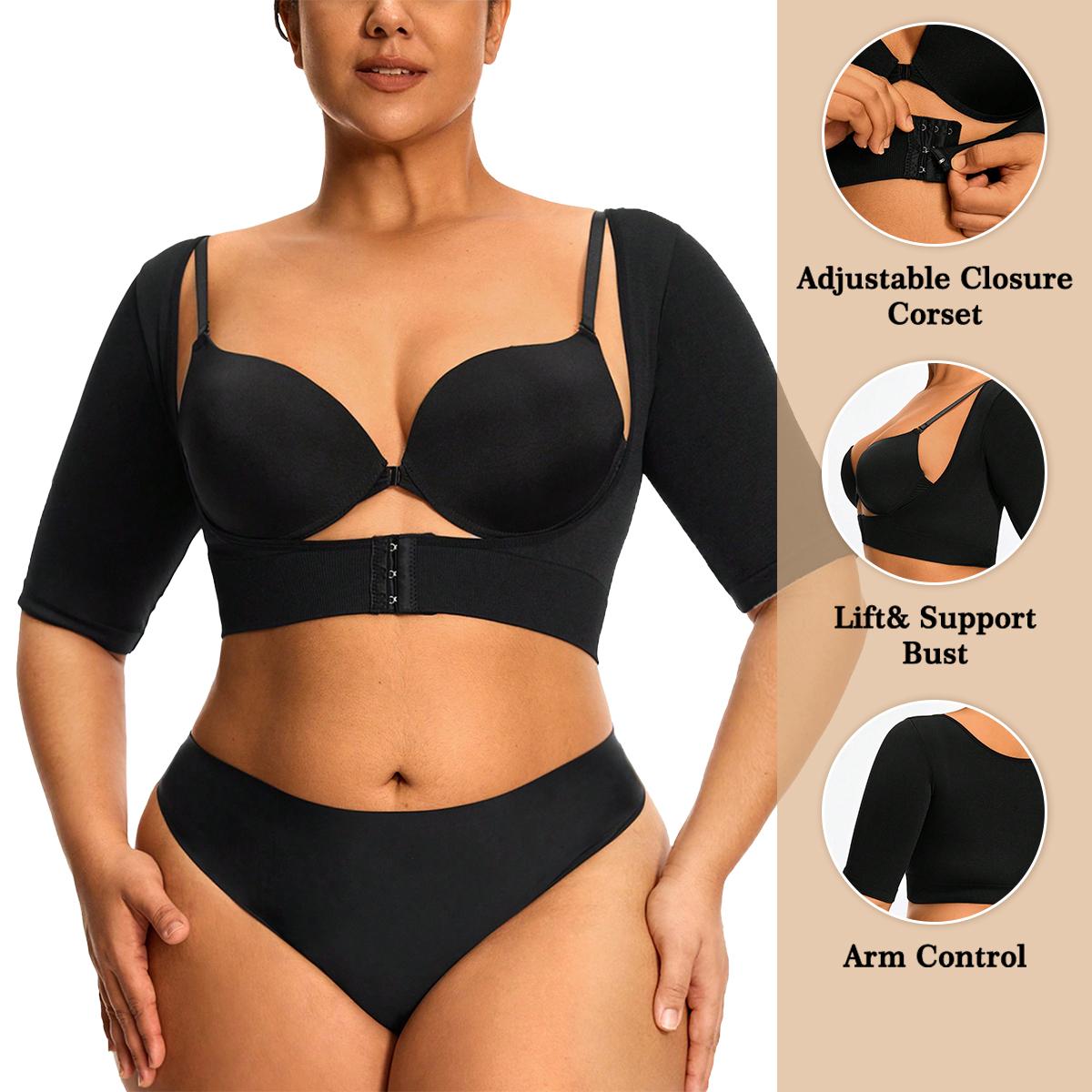 Women's Arm Shaper Post Surgery Compression Top Posture Corrector Shapewear Vest Women Chest Brace Push Up Bra Comperssion Sleeveles Arm Fornt Closure Shaperwear Plus Size XL-3XL