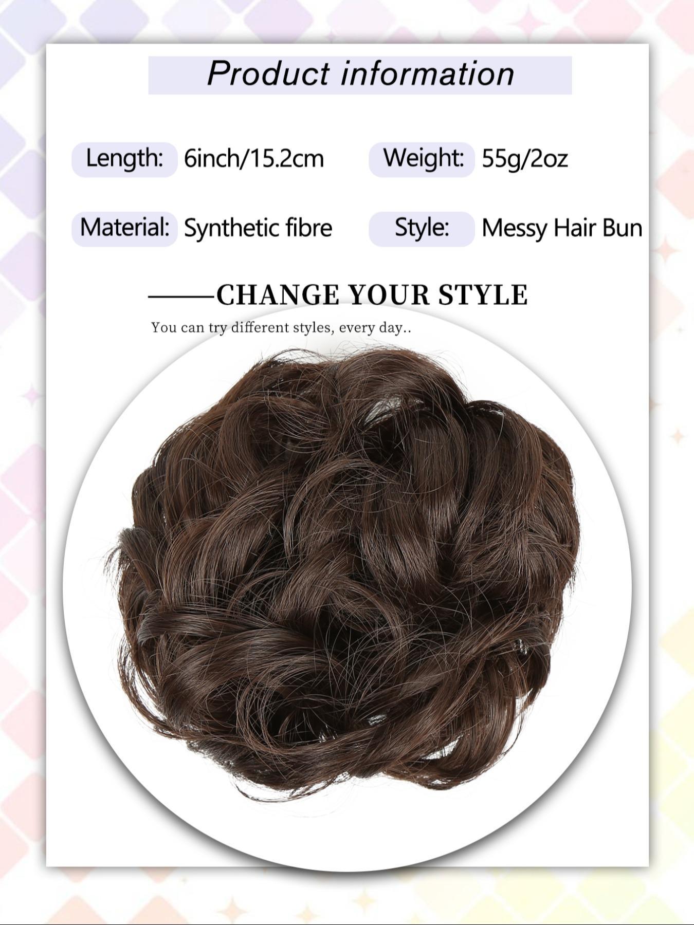 6 Inch Claw Clip Messy Bun Synthetic Soft Hairpieces, Wavy Curly Bun Clip, Synthetic Messy Bun Hair Extensions, Hair Clip, Hair Piece for Women