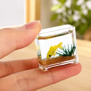 Thick Glass DIY Terrarium Kit, Moss Aquarium with Hydroponic Planter, Mini Tabletop Water Garden Decor for Home Office Desk, Creative Moss Landscape Planting Set, Glass Micro Landscape Fish Tank