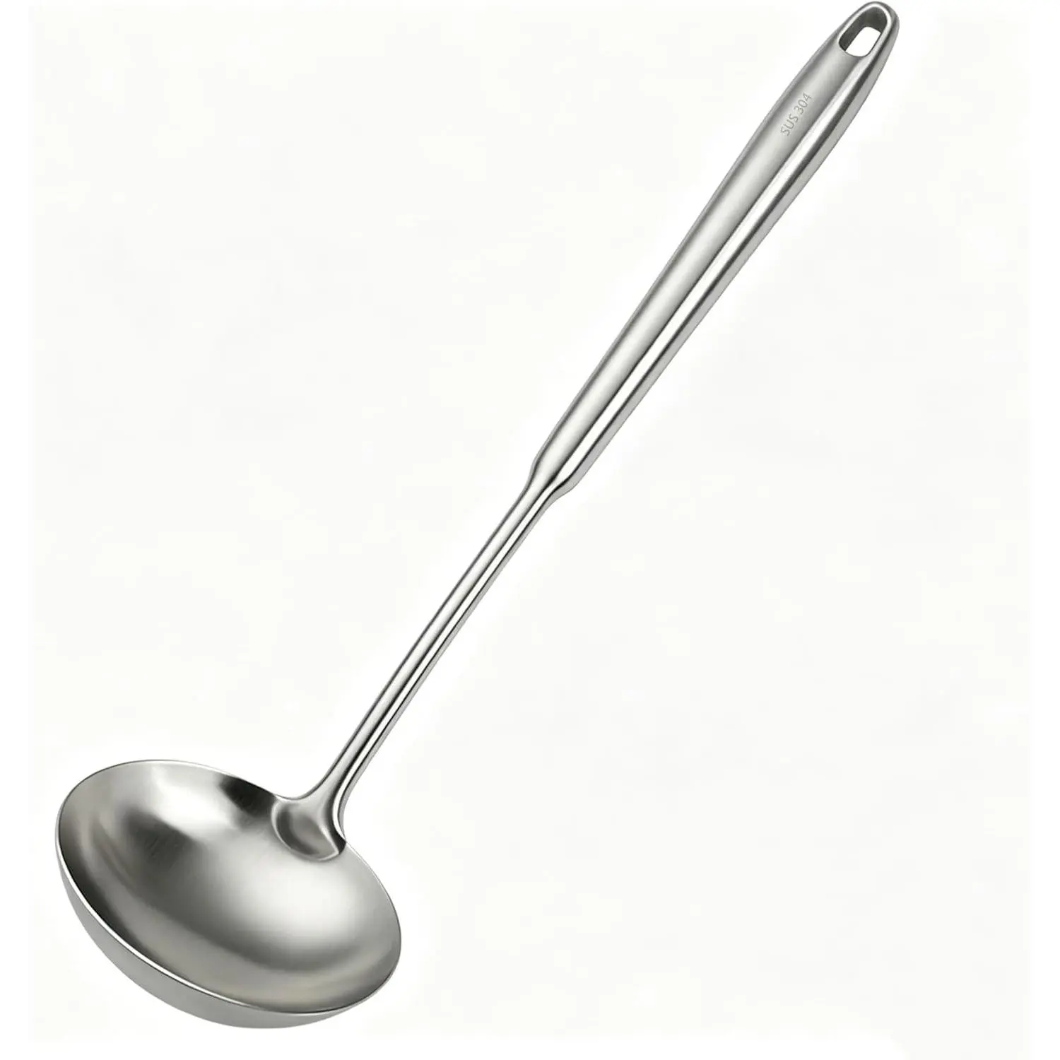 304 Stainless Steel Large Soup Ladle with Long Hollow Handle, Dishwasher Safe, Ideal for Cooking, Stirring, Serving Soup & Sauce