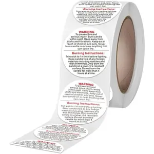 500Pcs White Warning Safety Labels, Adhesive Stickers for Jars, Tins & Containers, Essential DIY Candle-Making Supplies, Candle Care Accessories