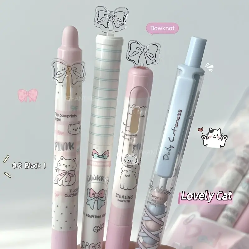4/8/16pcs Style Crystal Butterfly Rabbit Dog Lucky Neutral Pen, 0.5mm Ink, Creative Cat Horse Bunny Writing Pens, Office Supplies