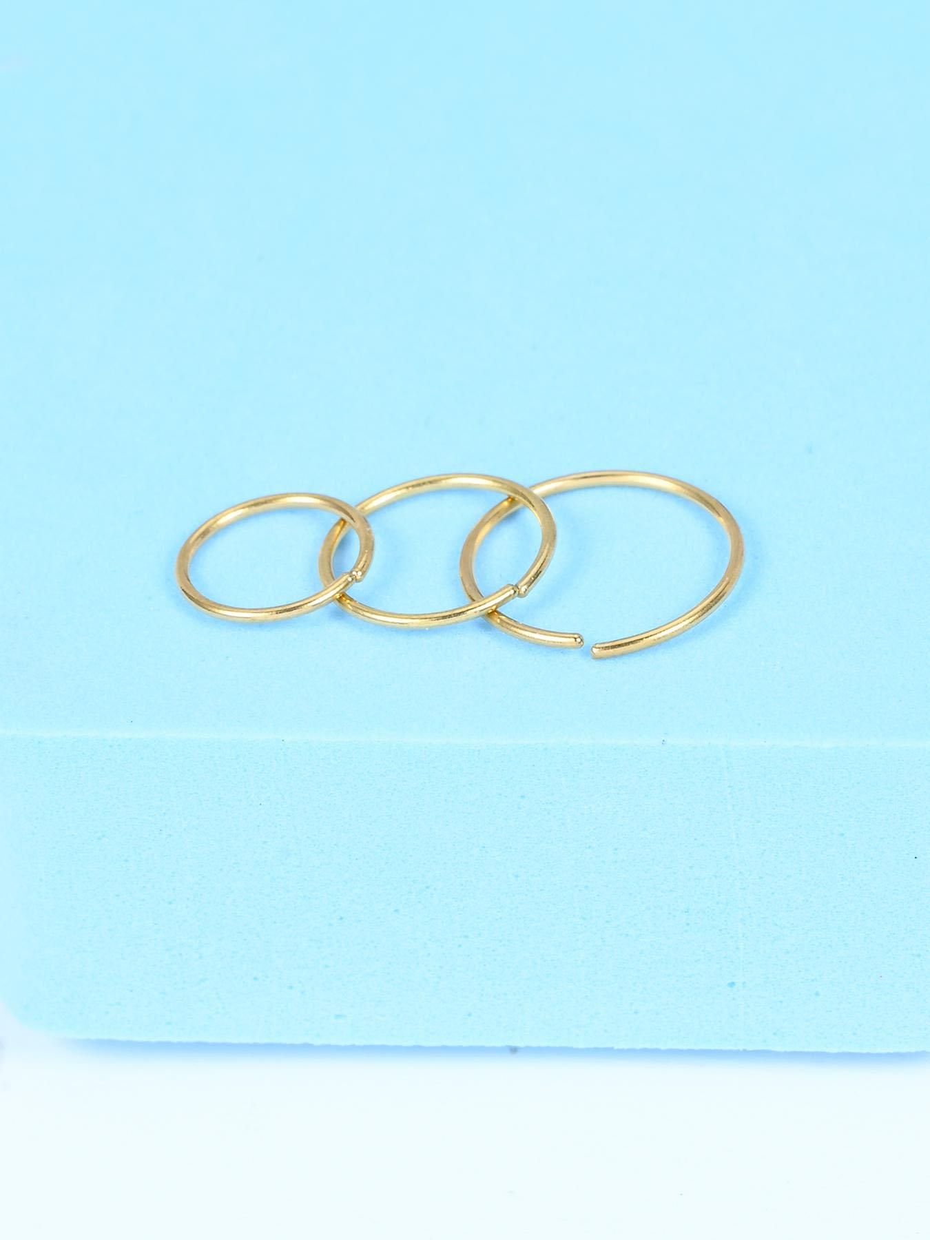 18pcs Stainless Steel Nose Ring, Nose Rings for Women & Men, Nose Cuff Rings, Transparent Nose Rings for Daily Wear, Trendy All-match & Exquisite Jewelry, Nose Piercing Jewelry for Birthday Gift