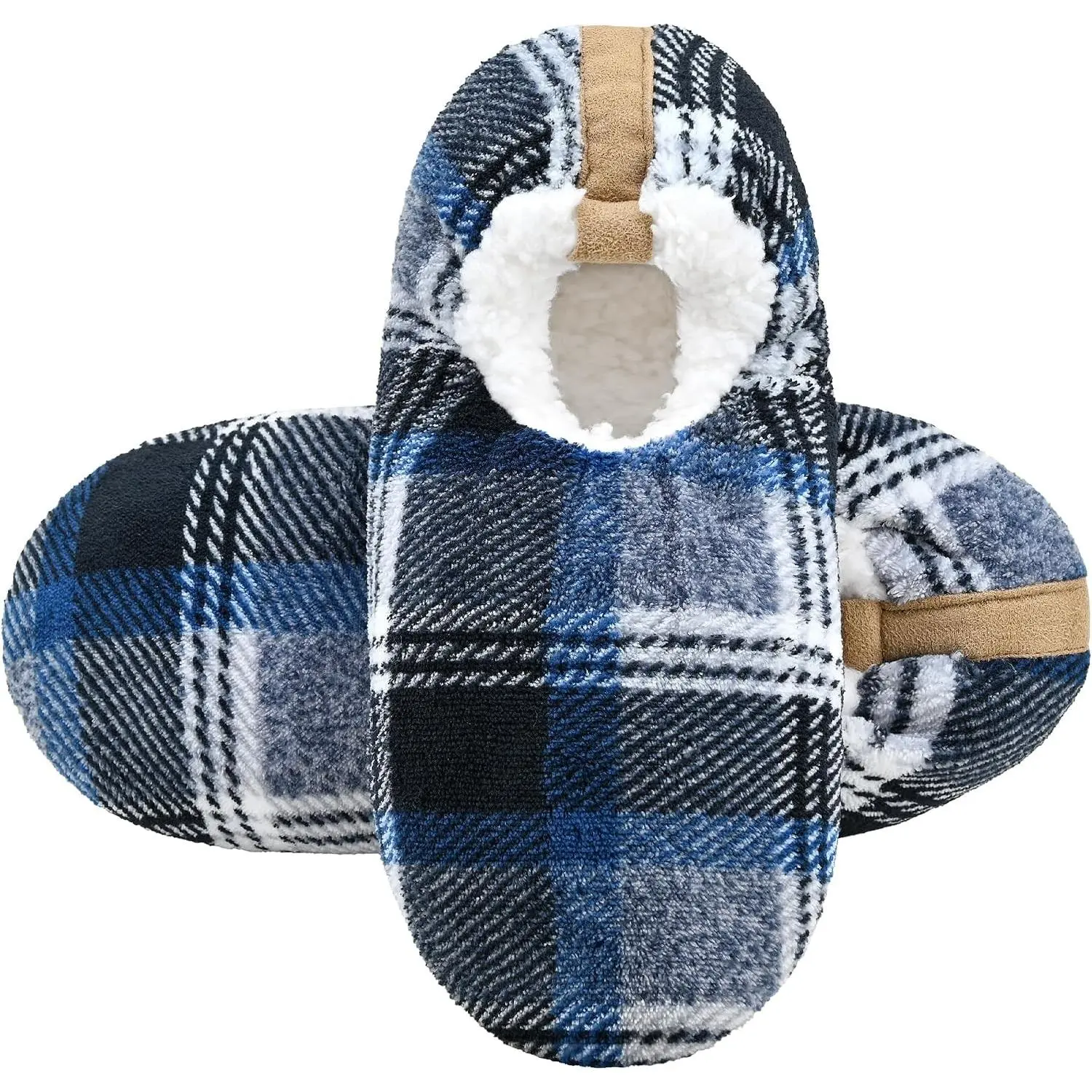 Mens Slipper Socks Low Cut Super Soft Warm Home Sock with Non-Slip Indoor Slipper Shoes Socks