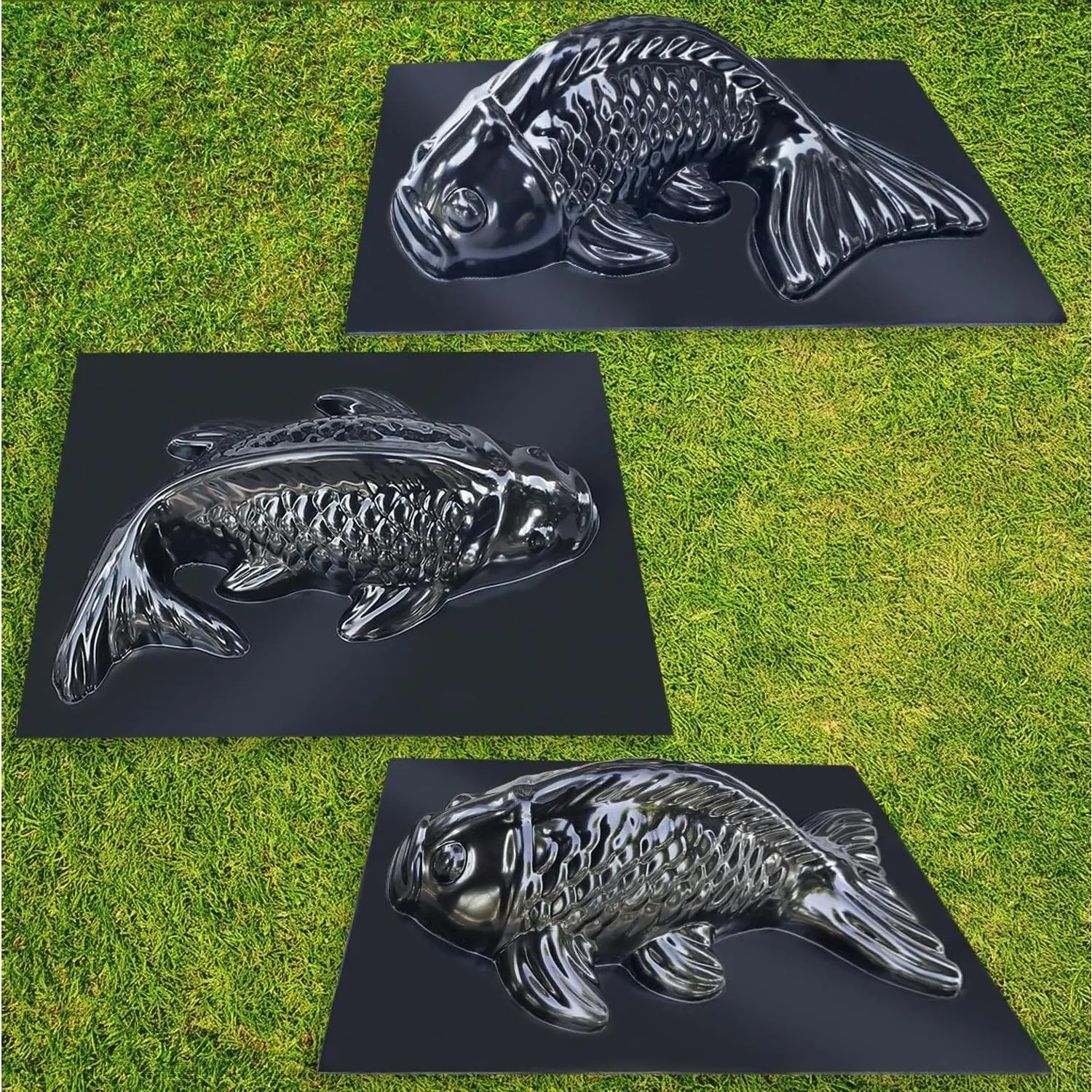 3D Cement Mold Fish 3 pcs Plastic ABS 2mm - Plastic Molds for Concrete - Aquarium Mold - Cement Molds for Concrete Animals Reusable